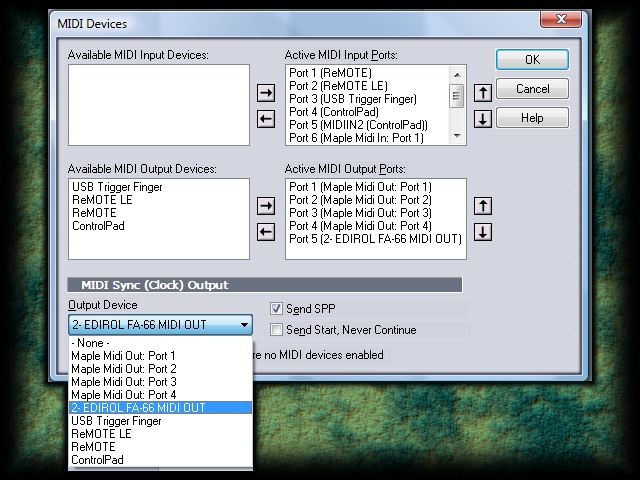 Options -> MIDI Devices