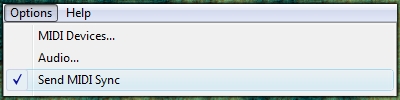 Options -> Send MIDI Sync
