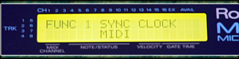 Roland MC-50 Micro Composer Function Menu.