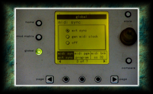 Alesis Ion Global menu.  Page 3 of 7.